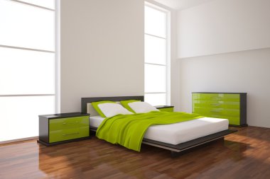 Green bedroom clipart