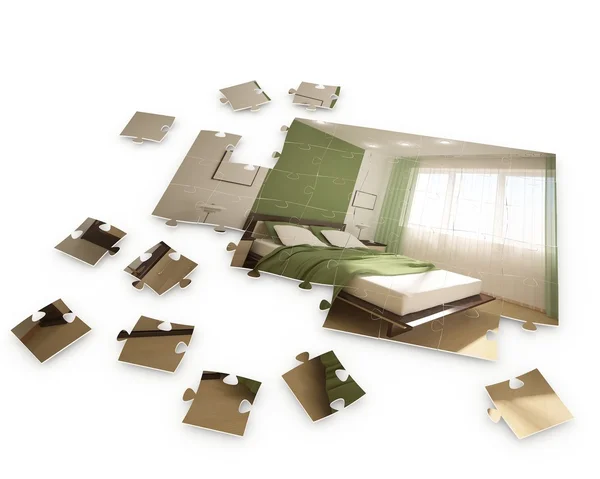 Puzzle with interior image — Stock Photo, Image