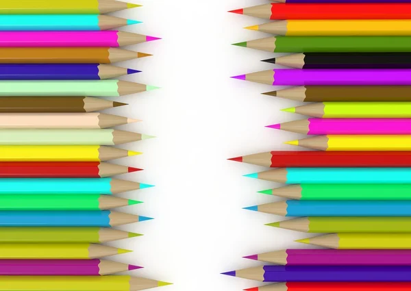 Lápis coloridos isolados em um branco — Fotografia de Stock