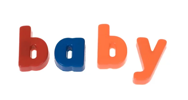 Wort das Baby aus Blöcken — Stockfoto