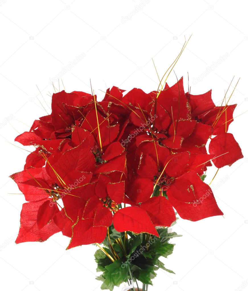 Bouquet of artificial red flowers
