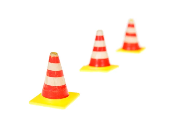 Row of road warning cones — Stock Photo, Image