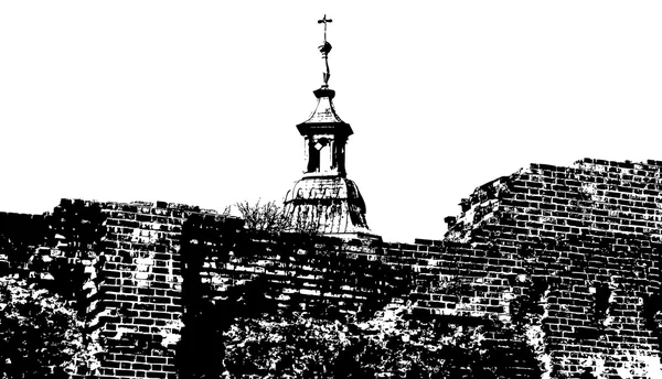 Ruïne van de oude kasteel — Stockvector