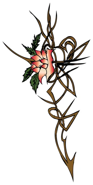 Tatuering blomma symbol — Stock vektor