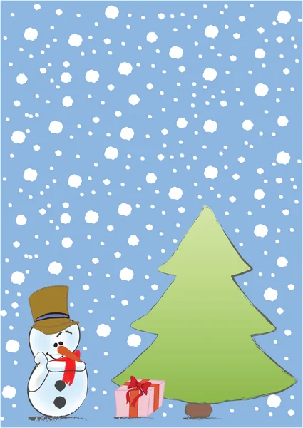 Bonhomme de neige vacances — Image vectorielle