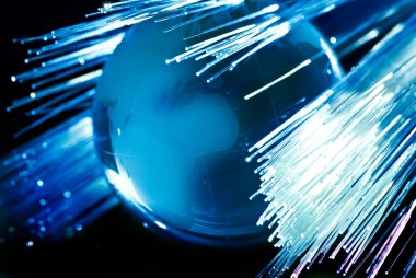 Earth and fiber optics clipart