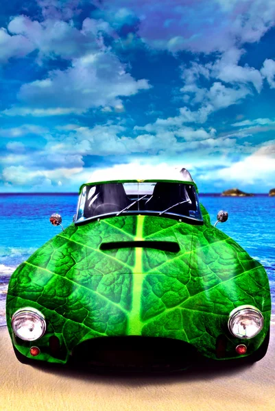Car from leaf — Stock Photo, Image
