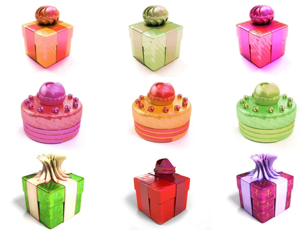 Scatole regalo colorate — Foto Stock