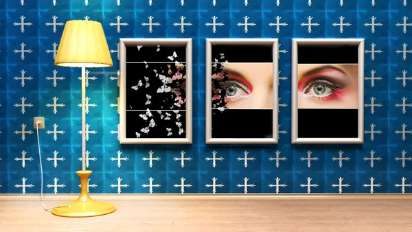 Framed eye and stand lamp — Stock Photo, Image