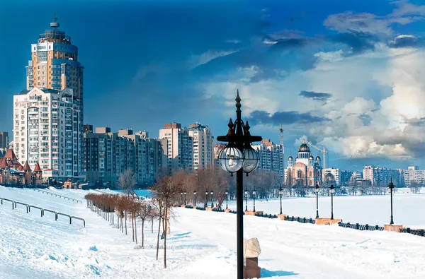 stock image Embankment in winter