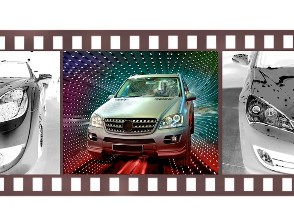 Nowoczesny samochód na film 35mm kolor — Zdjęcie stockowe