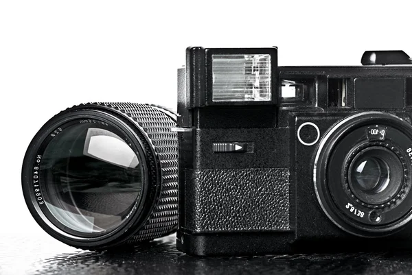 Film camera and lens — Stock Photo, Image