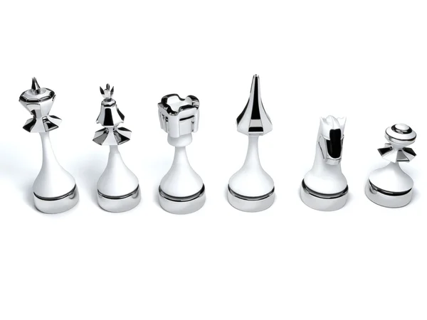 White chess pieces — Stock Photo, Image