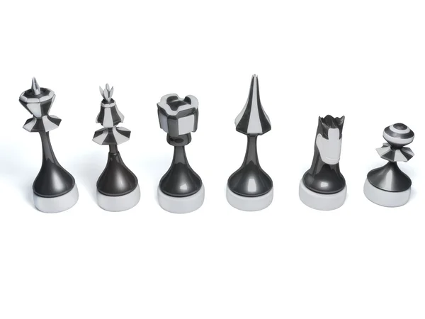 Svarta schackpjäser — Stockfoto