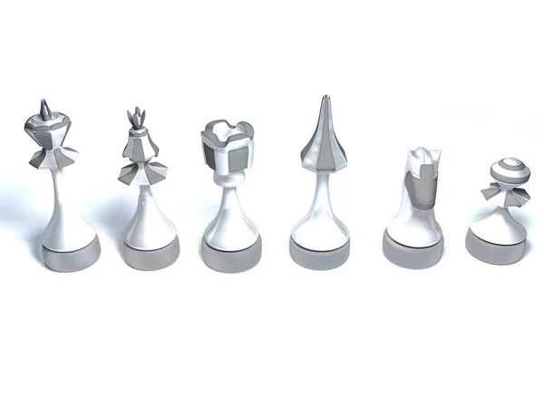 Peças de xadrez branco — Fotografia de Stock