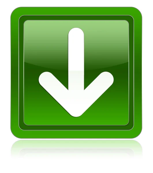 Arrow down icon green — Stock Photo, Image
