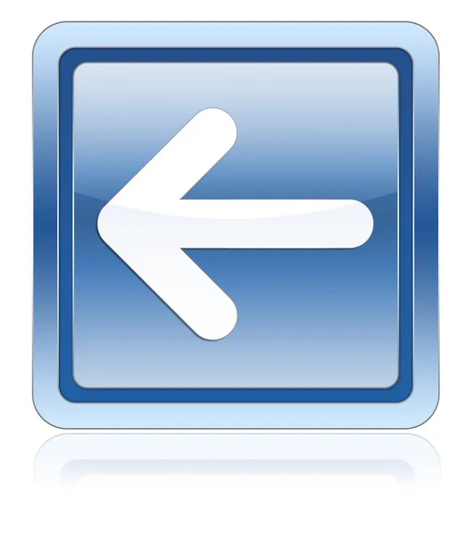 Pfeil links Symbol blau Stockbild