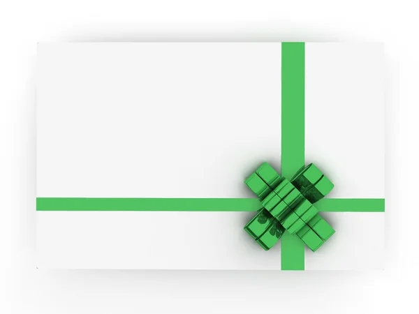 White gift card with bow — Stock Photo, Image