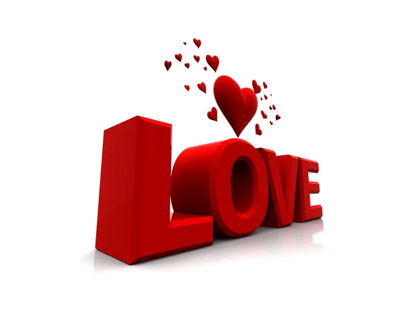Любов 3d з серцями — стокове фото
