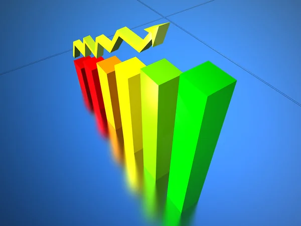 Business graph, chart, diagram bar — Stock Photo, Image