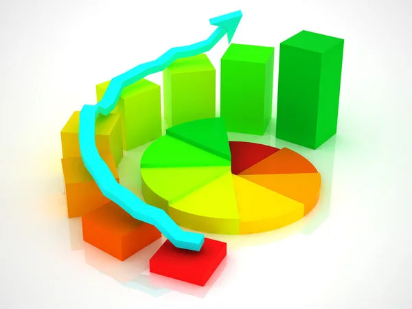 Gráfico de negócios, gráfico, barra de diagrama — Fotografia de Stock