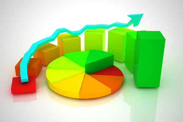 Business graph, chart, diagram bar — Stock Photo, Image