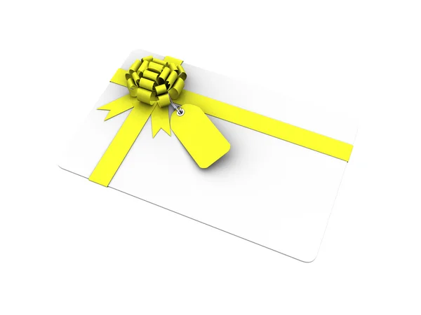 Gift bow with price tag — Stock Photo, Image