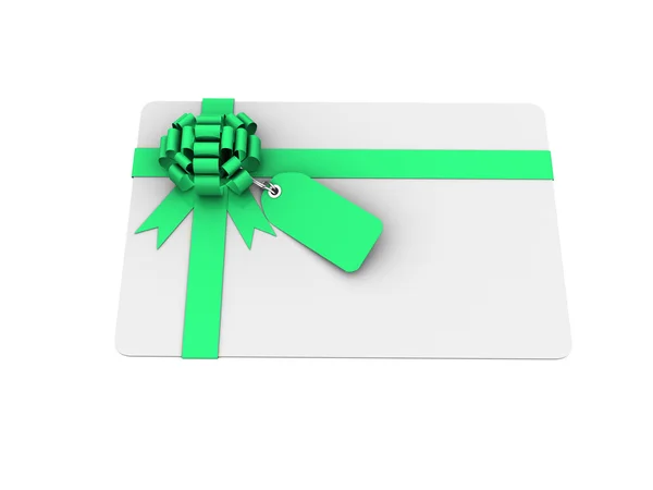 Gift bow with price tag — Stock Photo, Image