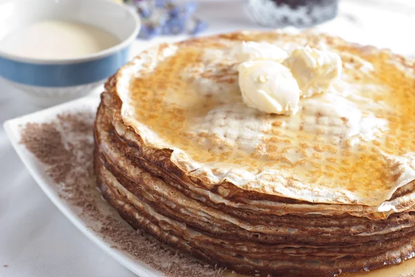 Pancake with jam — Stock Photo, Image
