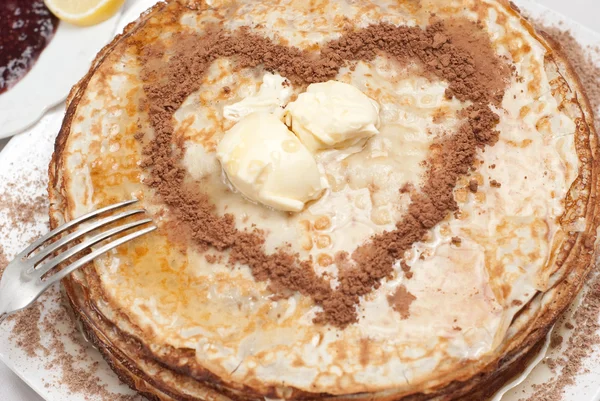 Pancake with jam — Stock Photo, Image