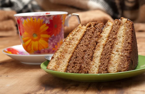 stock image Cake with tea