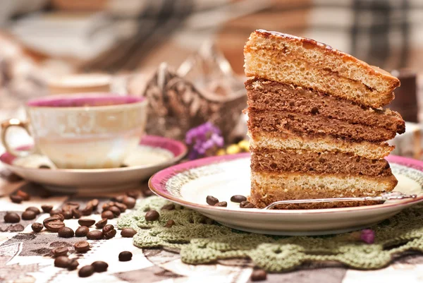Tårta med te — Stockfoto