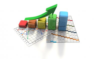 Business chart, diagram, bar, graphic clipart