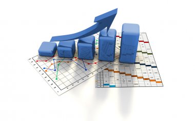Business finance chart, graph, diagram, clipart