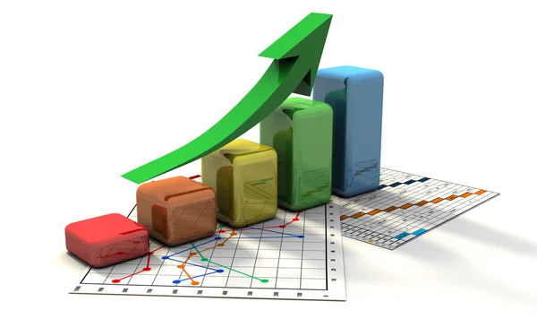 Obchodní finance graf, graf, diagram — Stock fotografie