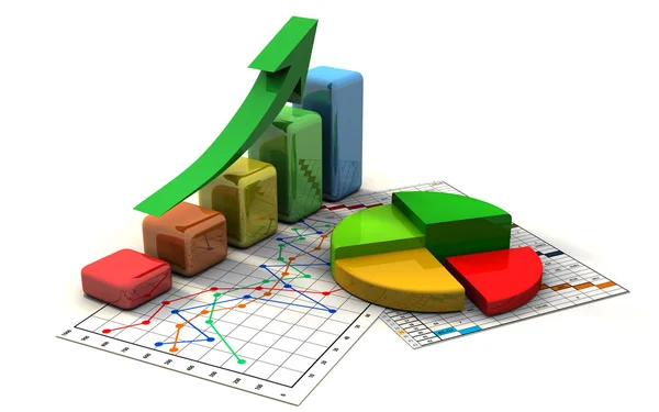 Biznes Finanse wykresu, wykres, schemat — Zdjęcie stockowe