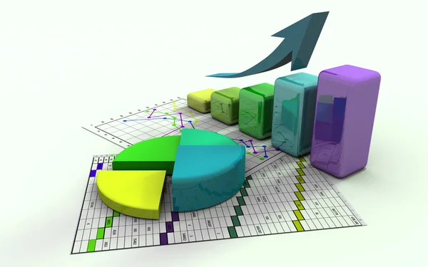 Gráfico, gráfico de finanças de negócios, diagrama , — Fotografia de Stock