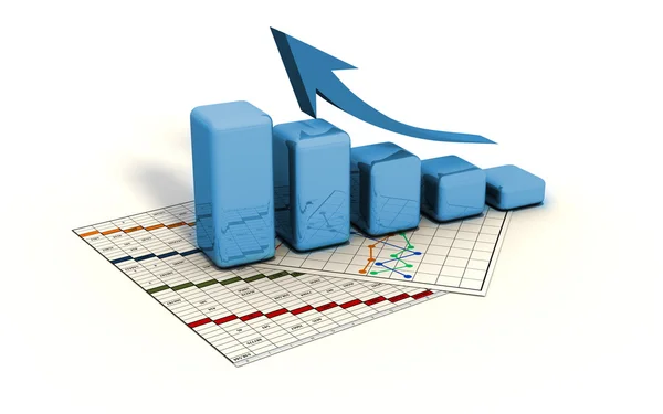 Biznes Finanse wykresu, wykres, schemat, — Zdjęcie stockowe