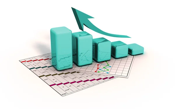 Biznes Finanse wykresu, wykres, schemat, — Zdjęcie stockowe