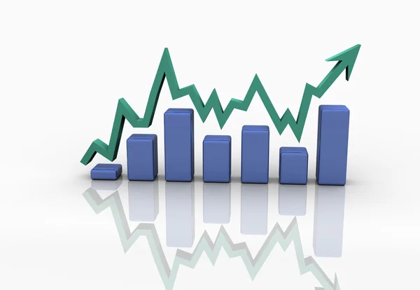 Obchodní finance graf, graf, diagram, — Stock fotografie