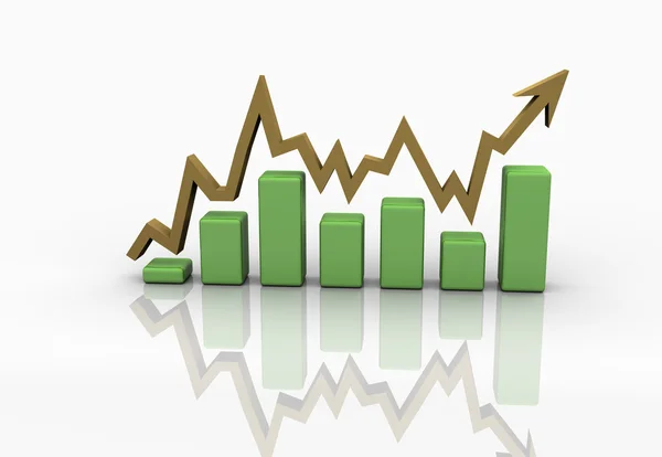 Gráfico, gráfico de finanças de negócios, diagrama , — Fotografia de Stock