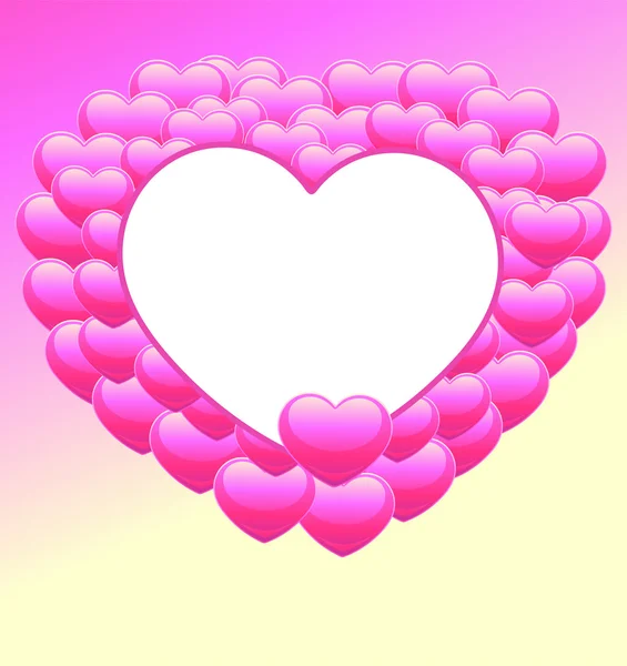 Cadre des cœurs — Image vectorielle