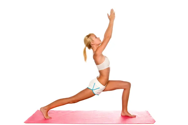 Yoga femme étirement — Photo