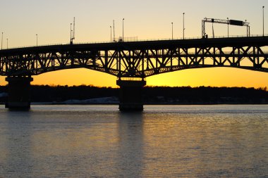 Sunset on a Bridge clipart