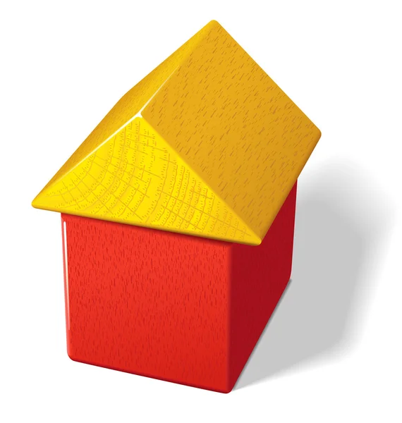 Toy block house — Stock Vector
