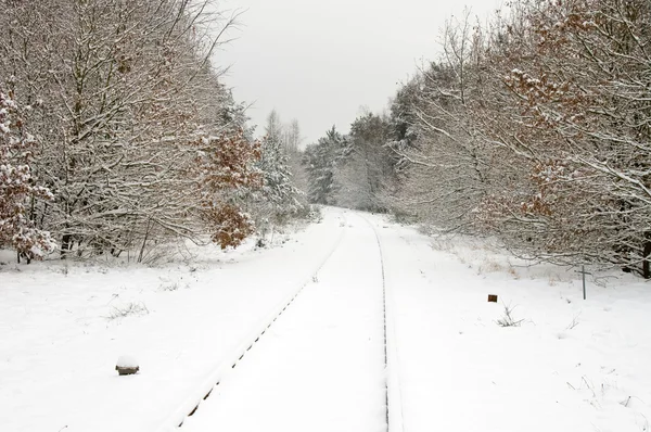 Snow on railway track — Stock Photo, Image