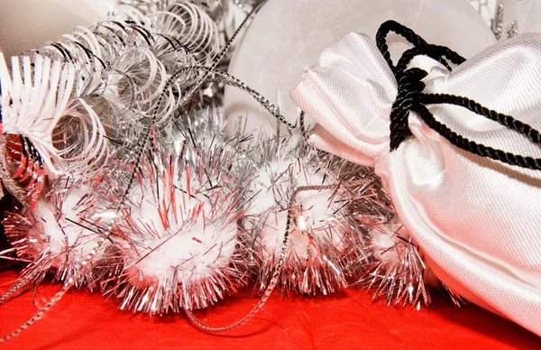Vánoční dekorace s taštička — Stock fotografie