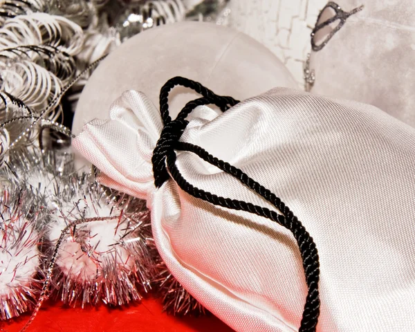 Decoração de Natal com saco do presente — Fotografia de Stock