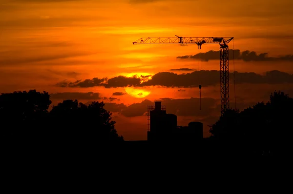 Żuraw zachód słońca — Zdjęcie stockowe