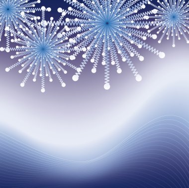 Sparkeling blue fire works clipart